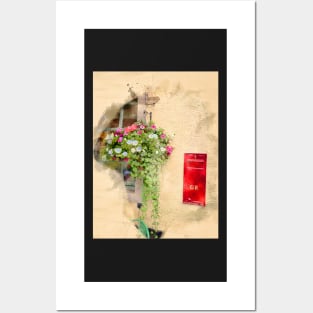 Hanging Flower Basket - Watercolour Posters and Art